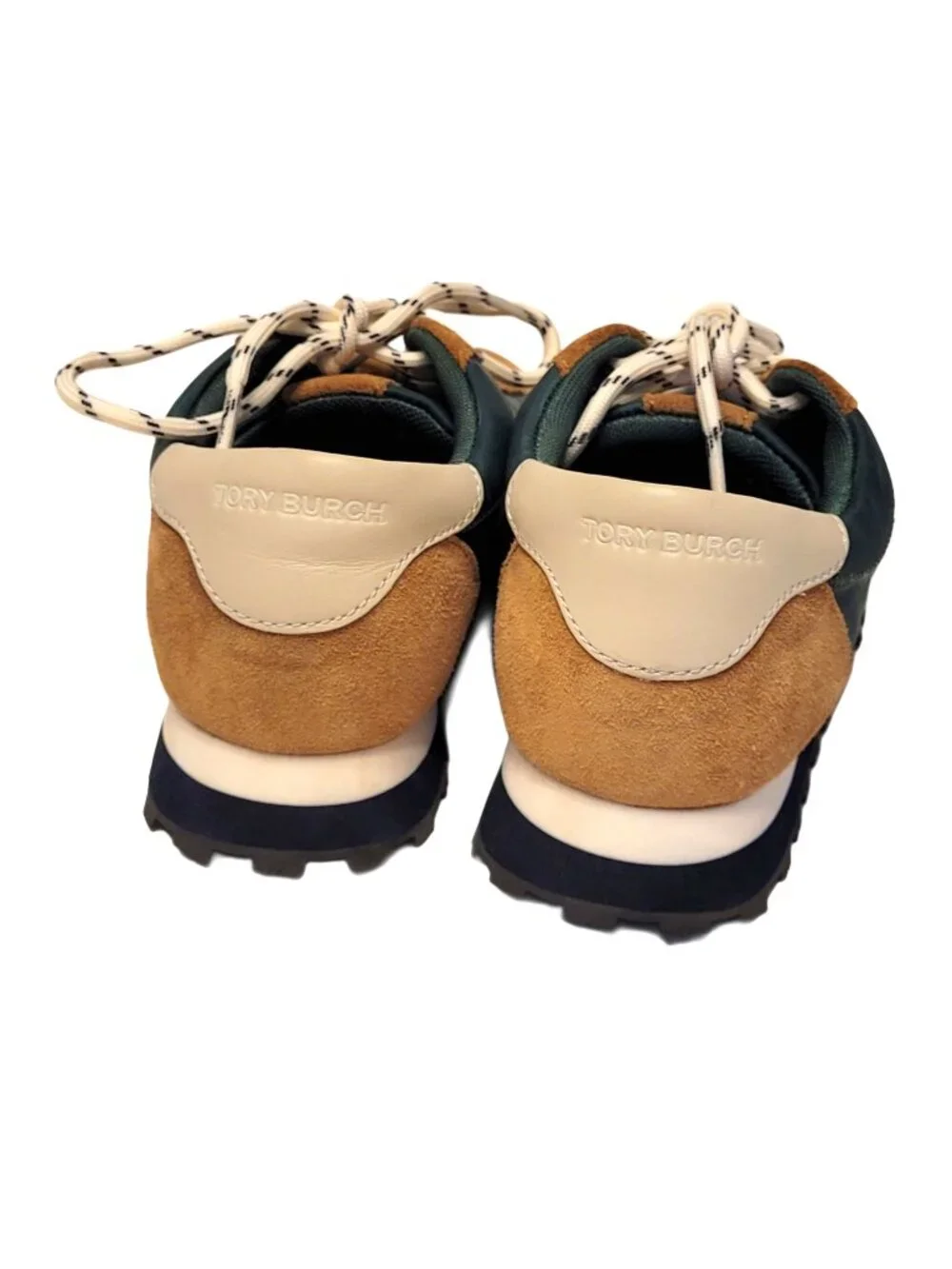 Tory Burch Annie Nylon Suede Runner Sneakers in Botanical Garden/Rhum/Rice Paper